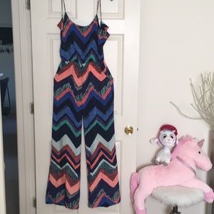 Tropical chevron  jumpsuit